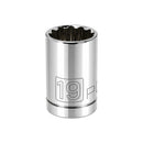 Powerbuilt 1/2 Inch Drive x 19 MM 12 Point Shallow Socket - 642017
