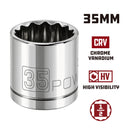 Powerbuilt 1/2 Inch Drive x 35 MM 12 Point Shallow Socket - 642027