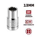 Powerbuilt 1/2 Inch Drive x 13 MM 12 Point Shallow Socket - 642032