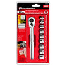 Powerbuilt 10 Piece 3/8-Inch Drive Metric Low Profile Socket Set - 642050