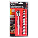Powerbuilt 10 Piece 3/8-Inch Drive Metric Low Profile Socket Set - 642050