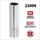 Powerbuilt 1/2 Inch Drive x 15 MM 6 Point Deep Socket - 642209