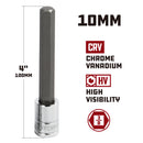 Powerbuilt 3/8 in. Drive X 10mm Extra Long Hex Bit Socket, 4 in. Long - 642334