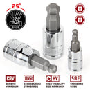 Powerbuilt 8 Piece 3/8 Inch Drive SAE Ball End Hex Bit Set - 642402