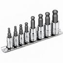 Powerbuilt 8 Piece 3/8 Inch Drive Metric Ball End Hex Bit Set - 642403