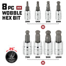 Powerbuilt 8 Piece 3/8 Inch Drive Metric Ball End Hex Bit Set - 642403