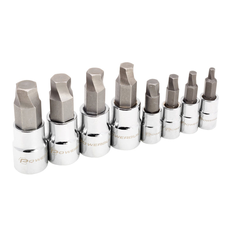 Powerbuilt 8 Piece Zeon Metric Hex Bit Socket Set for Damaged Bolts - 642575