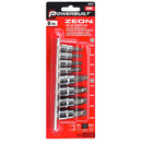 Powerbuilt 8 Piece Zeon Metric Hex Bit Socket Set for Damaged Bolts - 642575
