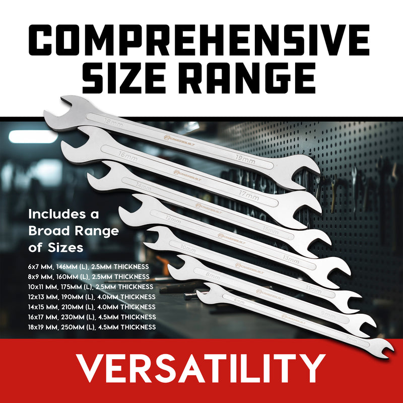 Powerbuilt 7 Piece Ultra-Thin Wrench Set - 642832ECE