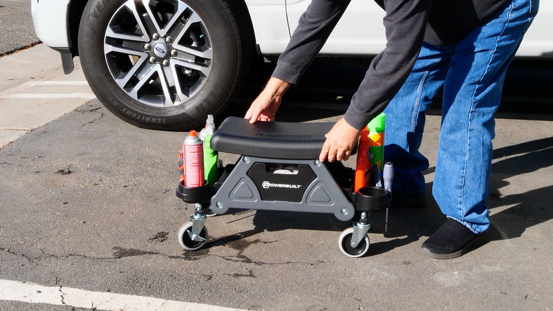 Powerbuilt Heavy Duty Rolling Seat With Cushion Seat - 642924ECE