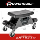 Powerbuilt Heavy Duty Rolling Seat With Cushion Seat - 642924ECE