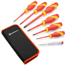 Powerbuilt 7 Piece VDE Screwdriver Set with Zipper Pouch - 642936