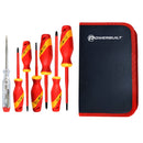 Powerbuilt 7 Piece VDE Screwdriver Set with Zipper Pouch - 642936
