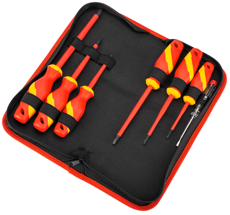 Powerbuilt Powerbuilt  7 Piece VDE Screwdriver Set with Zipper Pouch - 642936