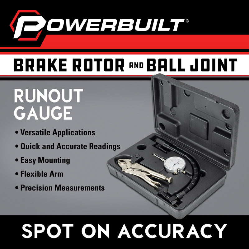 Powerbuilt Brake Rotor and Ball Joint Runout Gauge - 642956ECE