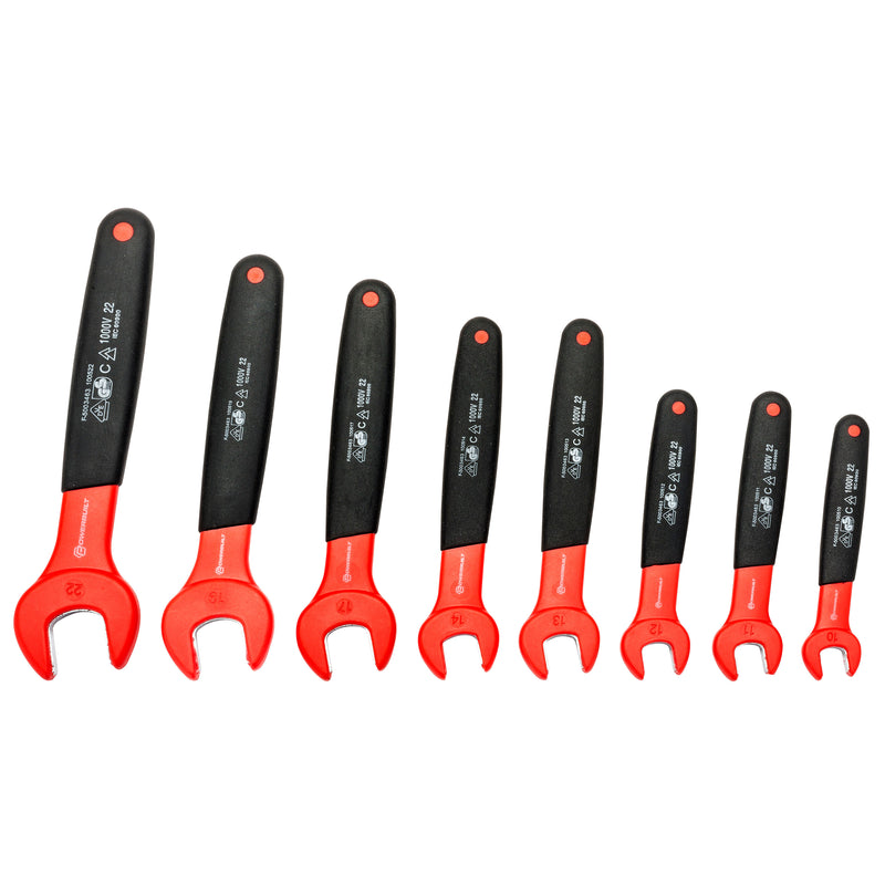 Powerbuilt 8 Piece Insulated VDE Open End Wrench Set (Metric) - 642959