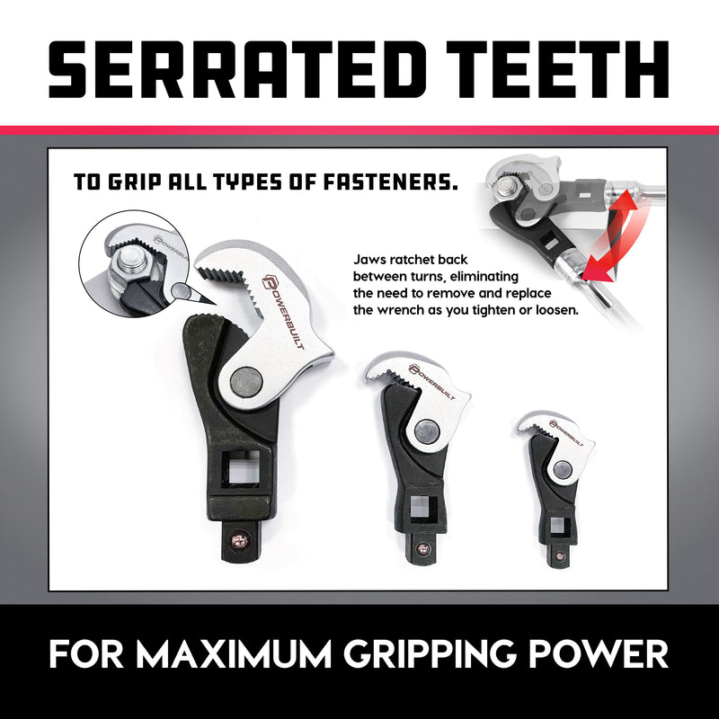 Powerbuilt 3 Piece Spring Crowfoot Wrench Set - 642963