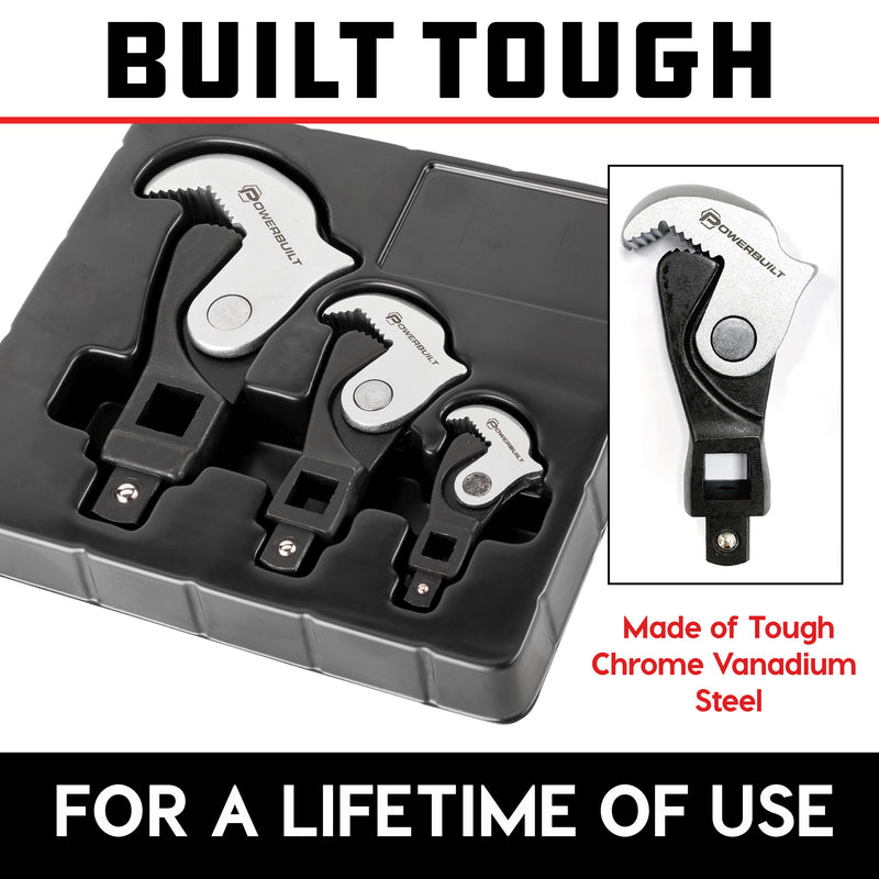 Powerbuilt 3 Piece Spring Crowfoot Wrench Set - 642963