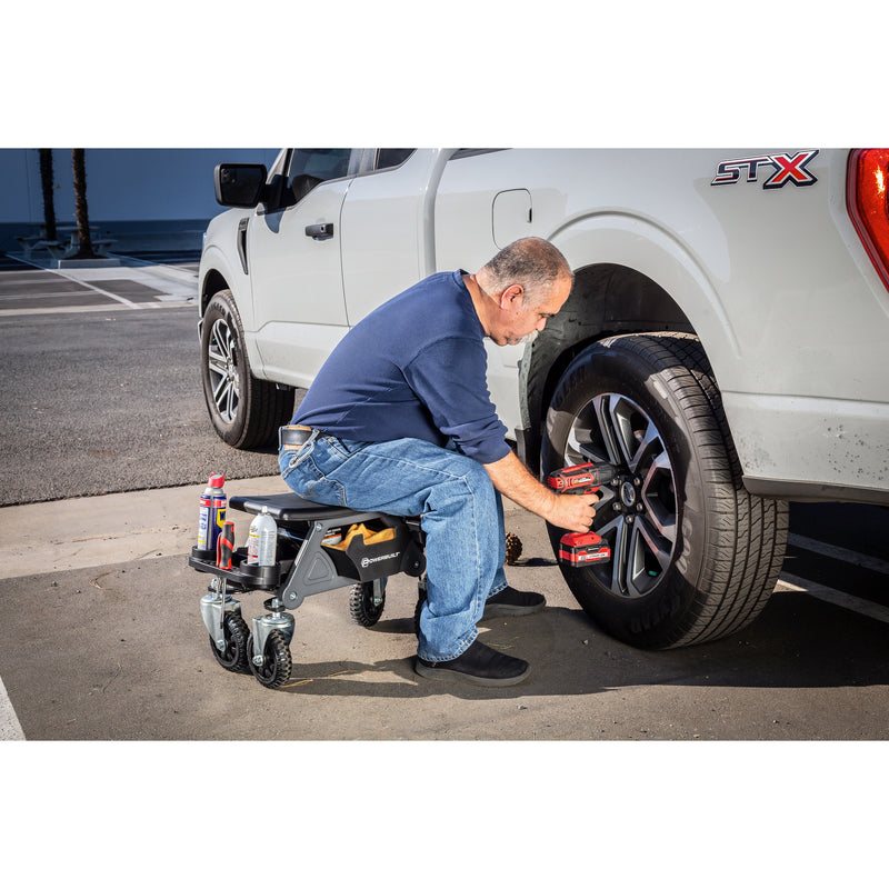 Powerbuilt Big Wheel Heavy Duty Mechanic's Rolling Seat - 642965ECE