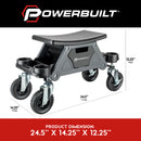 Powerbuilt Big Wheel Heavy Duty Mechanic's Rolling Seat - 642965ECE