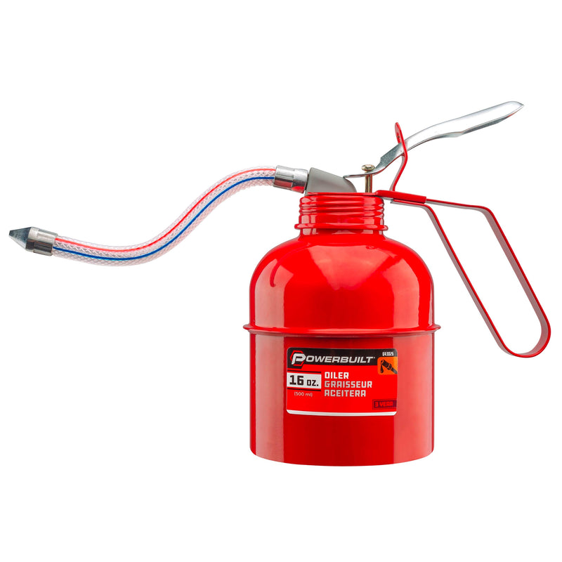 Powerbuilt 16 Ounce Oil Can - Red - 643026