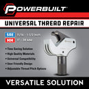 Powerbuilt Universal Thread Repair Tool 11/16" - 1-1/2" SAE / 17 - 38mm Metric - 643029ECE