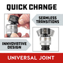 Powerbuilt 9 Piece 1/2 Inch Drive Metric Quick-Change Swivel Socket Set with Adapter - 643031ECE