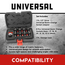Powerbuilt 9 Piece 1/2 Inch Drive Metric Quick-Change Swivel Socket Set with Adapter - 643031ECE