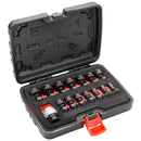 Powerbuilt 15 Piece 1/2 Inch Drive Metric Quick-Change Swivel Socket Set with Adapter - 643032ECE