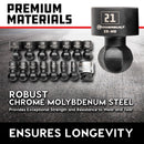 Powerbuilt 15 Piece 1/2 Inch Drive Metric Quick-Change Swivel Socket Set with Adapter - 643032ECE