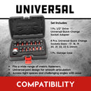 Powerbuilt 15 Piece 1/2 Inch Drive Metric Quick-Change Swivel Socket Set with Adapter - 643032ECE