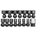 Powerbuilt 15 Piece 1/2 Inch Drive Metric Quick-Change Swivel Socket Set with Adapter - 643032ECE