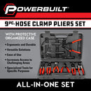 Powerbuilt 9 Piece Hose Clamp Pliers Set - 643034ECE