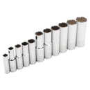 Powerbuilt 11 Piece 12 Point SAE Deep Socket Set - 643047ECE