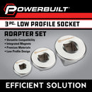 Powerbuilt 3 Piece Low Profile Socket Adapter Set - 643066ECE