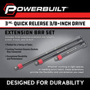 Powerbuilt 3 Piece Quick Release 3/8-Inch Drive Extension Bar Set - 643067ECE