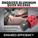 Powerbuilt 3 Piece Quick Release 1/2-Inch Drive Extension Bar Set - 643068ECE