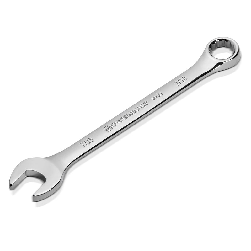 Powerbuilt 7/16 Inch Fully Polished SAE Combination Wrench - 644143
