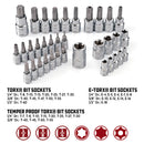 Powerbuilt 35 Piece 1/4 Inch, 3/8 Inch, and 1/2 Inch Drive Master Torx Set - 645020