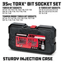 Powerbuilt 35 Piece 1/4 Inch, 3/8 Inch, and 1/2 Inch Drive Master Torx Set - 645020