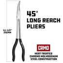 11 in. Pro Tech Long Reach 45 Degree Nose Pliers