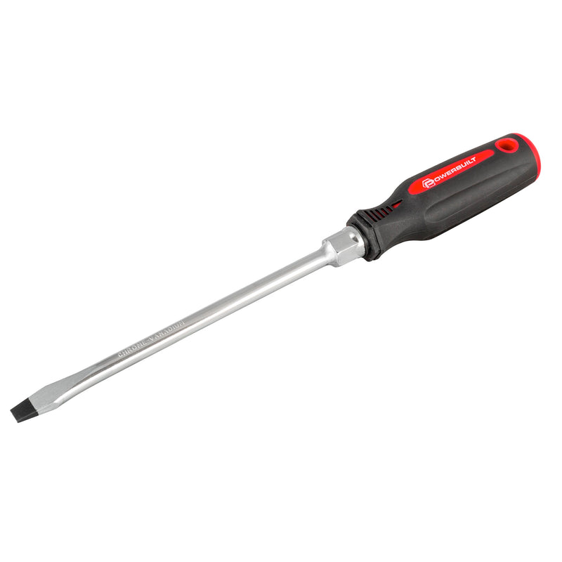 Powerbuilt 3/8 Inch Slotted Screwdriver with Double Injection Handle - 646111