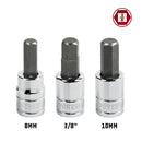 3 Piece 3/8 in. Dr. Brake Caliper Hex Bit Set