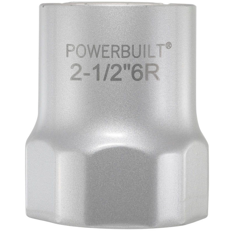 Powerbuilt 2-1/2-Inch 6 Point Rounded Hex Wheel Bearing Lock Nut Socket - 647066