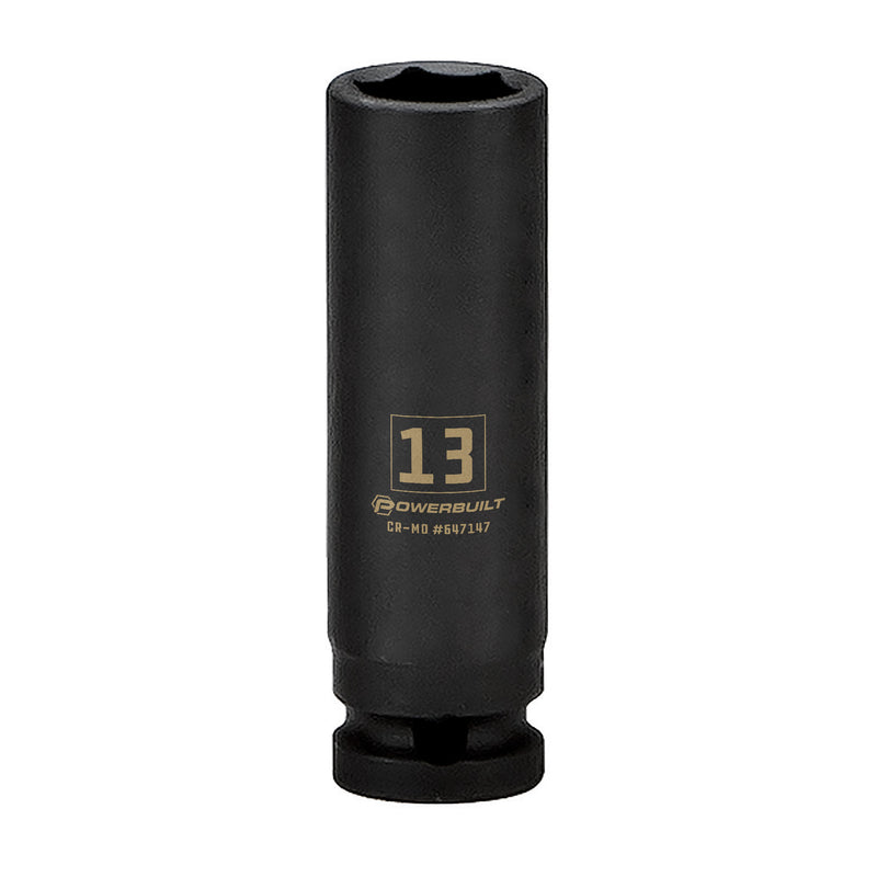 Powerbuilt 3/8 in. Drive x 13 mm 6 Point Deep Well Impact Socket - 647147