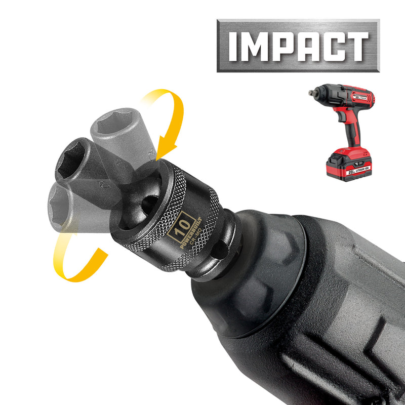 3/8 in. Dr. Universal Joint Impact Sockets - Metric