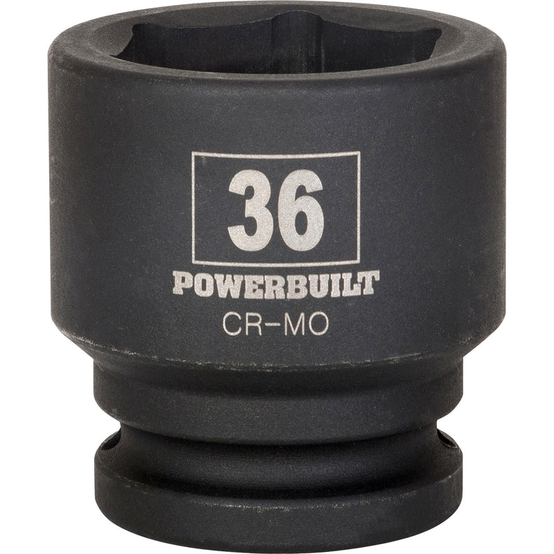 Powerbuilt 3/4-Inch Drive 6 Point Metric Impact Socket 36mm, Chrome Moly Steel