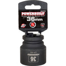 Powerbuilt 3/4-Inch Drive 6 Point Metric Impact Socket 36mm, Chrome Moly Steel