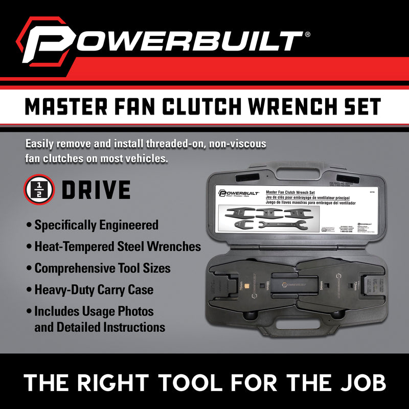 Powerbuilt Master Fan Clutch Wrench Set - 647759