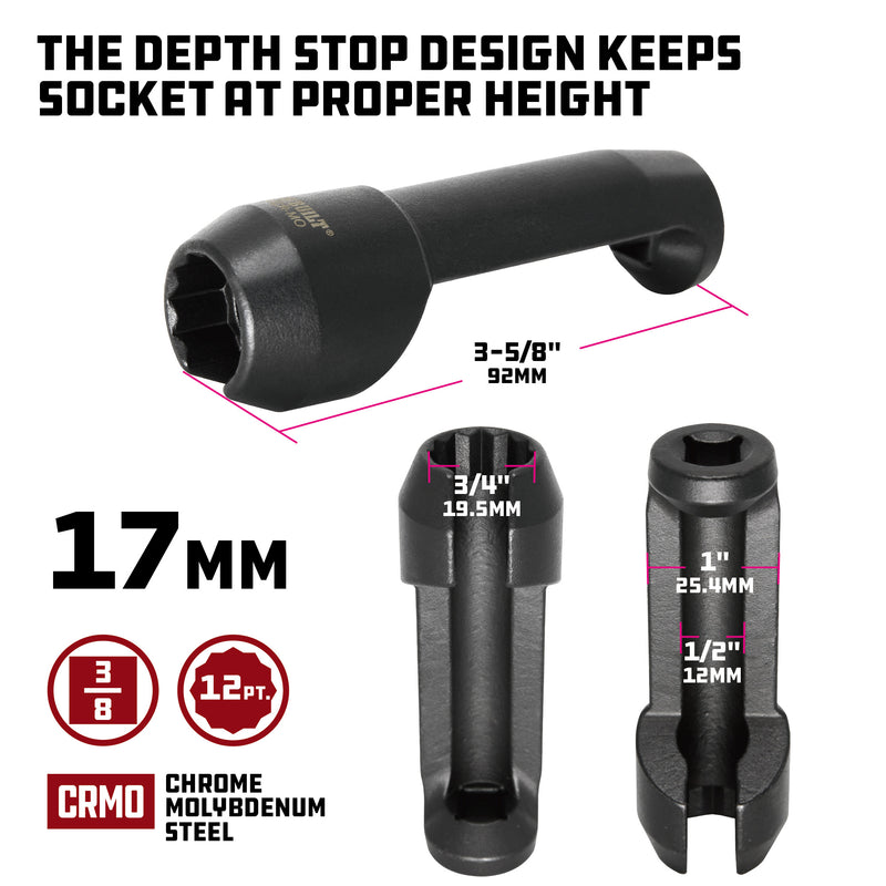 Powerbuilt 2 Piece Ford Power Stroke 6.7L Diesel Injection 17 MM Socket Set - 647764